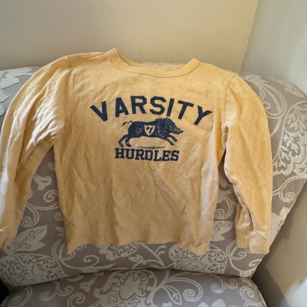 JCrew-Crewcuts Yellow Varsity Hurdles Sweatshirt